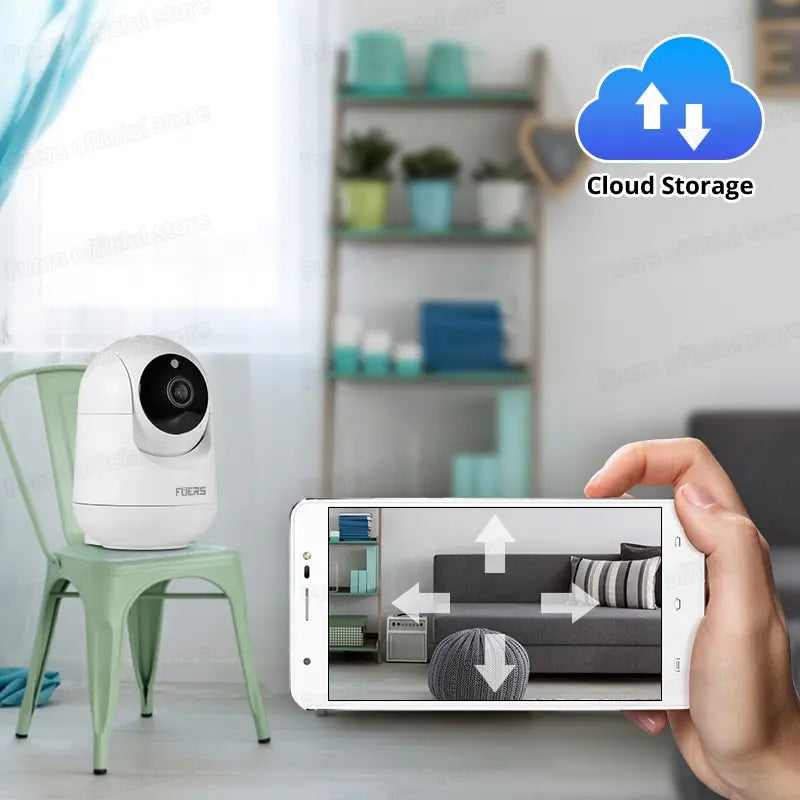 Camera de Supraveghere IP WiFi pentru Interior: Senzor de Miscare, Rotire Automata si Compatibilitate Totala cu Aplicatia TuyaSmart - ZeltriZ