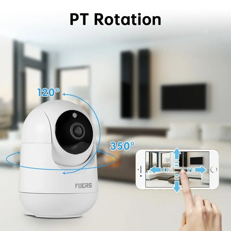 Camera de Supraveghere IP WiFi pentru Interior: Senzor de Miscare, Rotire Automata si Compatibilitate Totala cu Aplicatia TuyaSmart - ZeltriZ