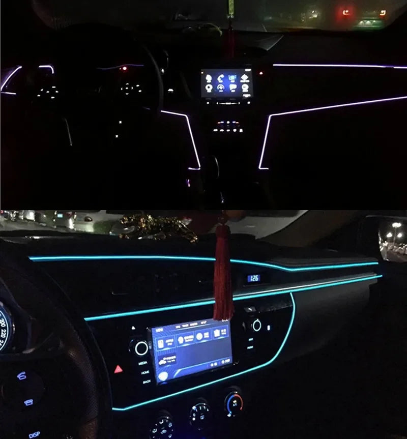 Fir Neon Lumina Ambientala Auto, 5M, USB, Cigarette drive, Multifunctional, Usor de instalat, Civerse Culori - ZeltriZ