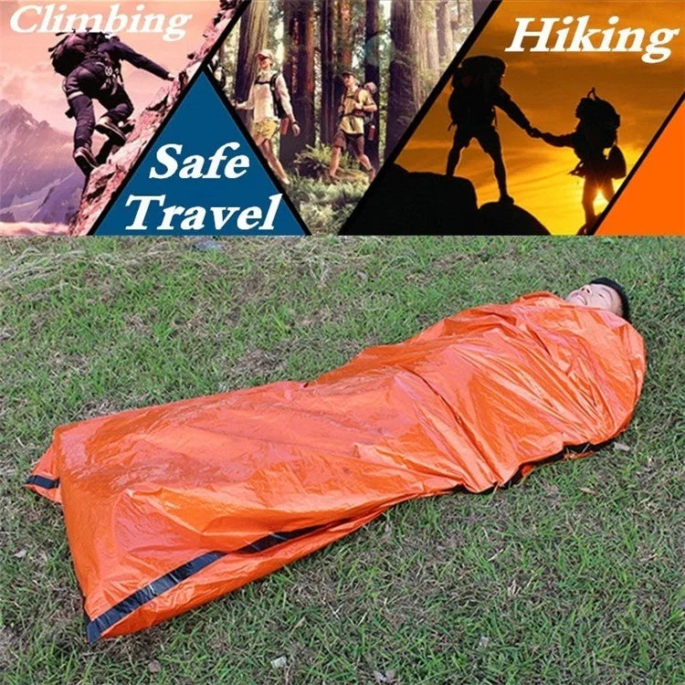 Sac de Dormit Portabil, Rezistent la Apa, pentru Supravietuire in Caz de Urgenta, in Aer Liber, Echipament pentru Camping, Sac Termic, Kit de Prim Ajutor, Patura din Mylar - ZeltriZ