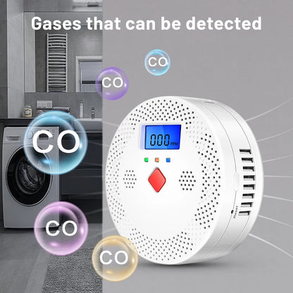 Detector Inteligent de Fum si Monoxid de Carbon, Smart WIFI, Alerta pe Telefon, Avertizare Sonora, Alarmă 70dB, Afisaj Digital LCD, Compatibil cu Aplicatia Tuya si Smart Life