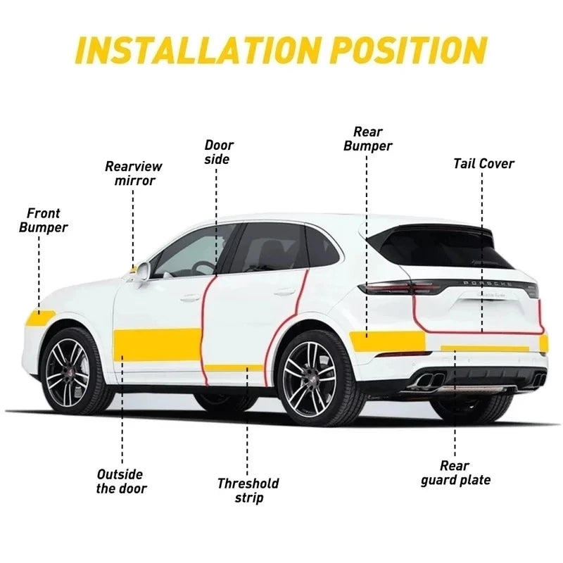 Banda de Protectie Auto, din Carbon, Impermeabila, Pentru Prag, Usa, Bara, Bord, 1M, 3M, 5M, 7M, 10M - ZeltriZ