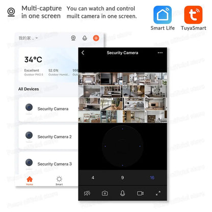 Camera de Supraveghere IP WiFi pentru Interior: Senzor de Miscare, Rotire Automata si Compatibilitate Totala cu Aplicatia TuyaSmart - ZeltriZ