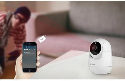 Camera de Supraveghere IP WiFi pentru Interior: Senzor de Miscare, Rotire Automata si Compatibilitate Totala cu Aplicatia TuyaSmart - ZeltriZ