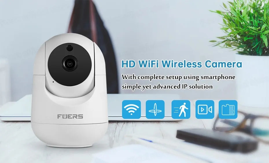 Camera de Supraveghere IP WiFi pentru Interior: Senzor de Miscare, Rotire Automata si Compatibilitate Totala cu Aplicatia TuyaSmart - ZeltriZ